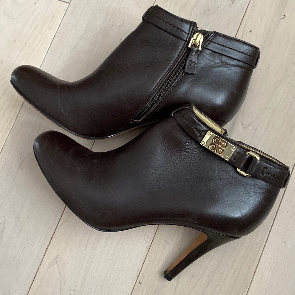 Coach brown Leather booties boots